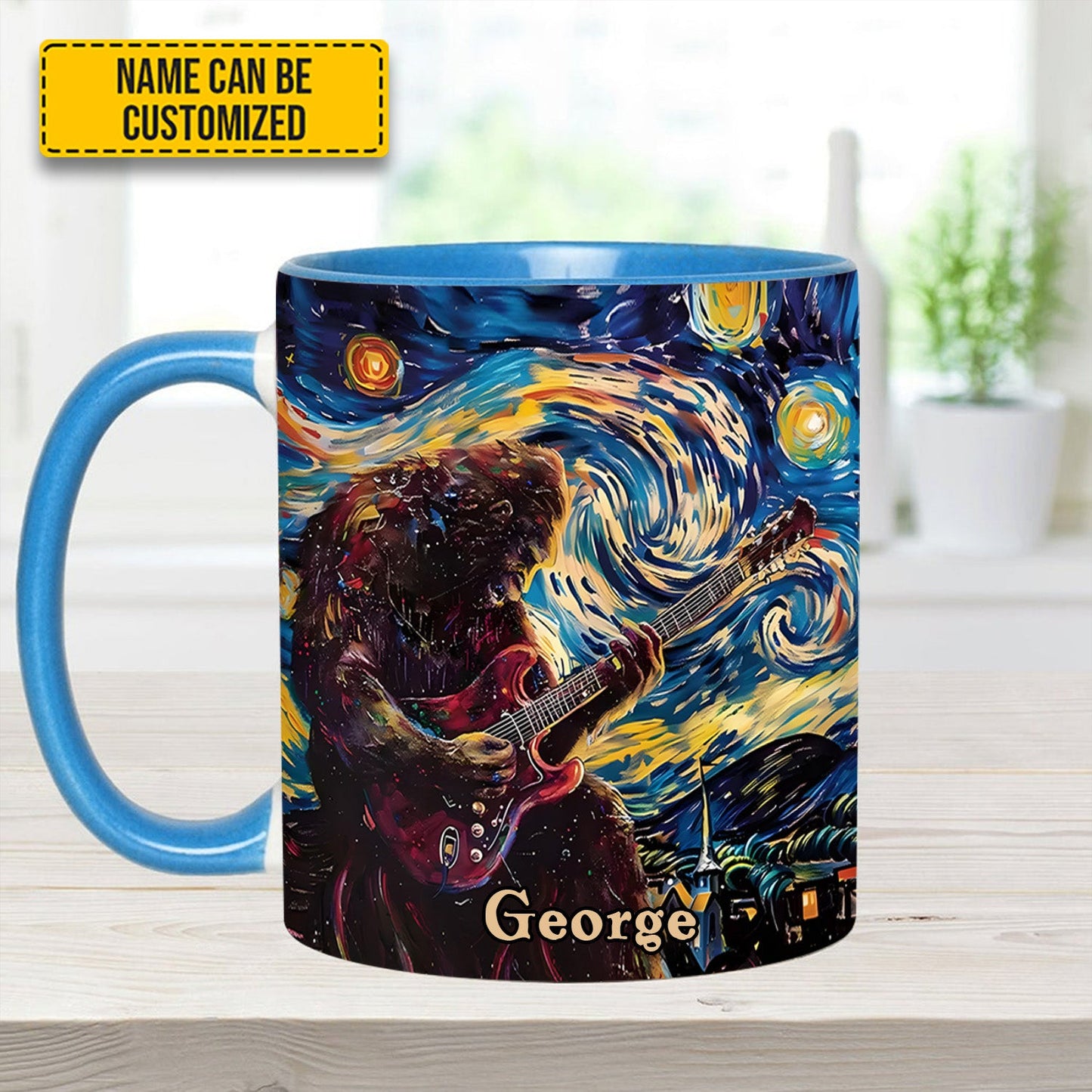 Bigfoot Sasquatch Print Forest Toile Funny Accent Mug