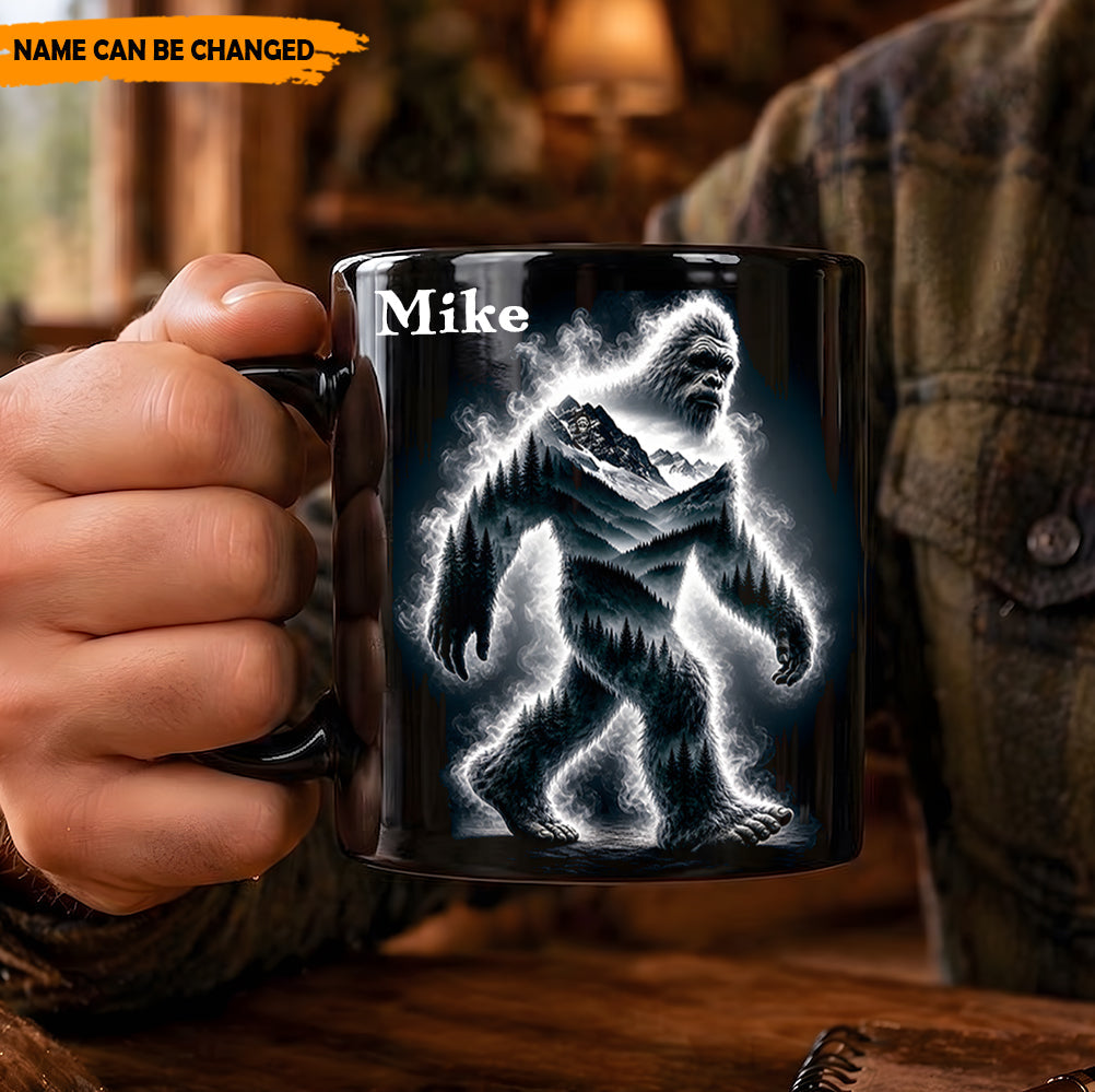 Mountain Spirit – Personalized Bigfoot Black Mug
