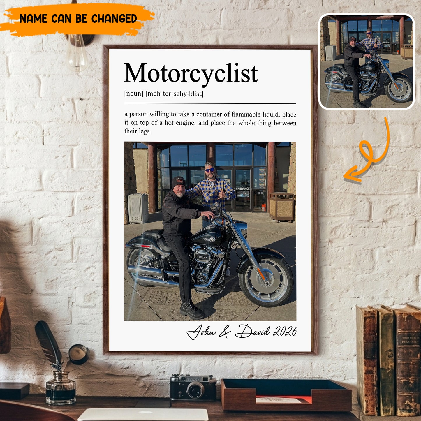 Personalized Motorcyclist Definition Photo Poster & Canvas
