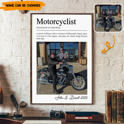Personalized Motorcyclist Definition Photo Poster & Canvas
