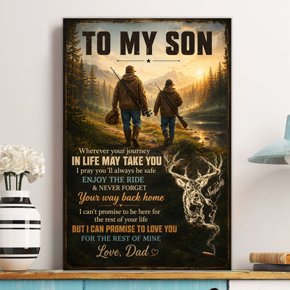 To My Son Hunting Poster Canvas