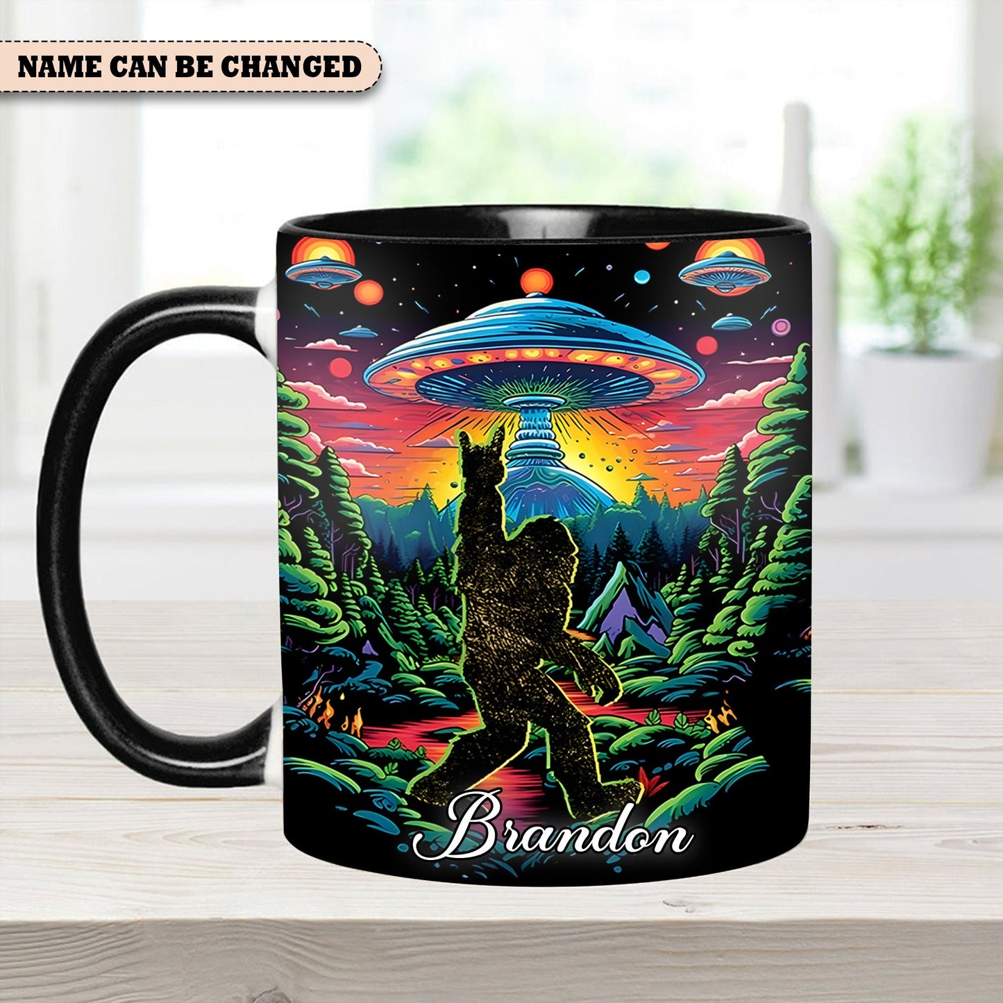 Cosmic Squatch – Personalized UFO Bigfoot Accent Mug