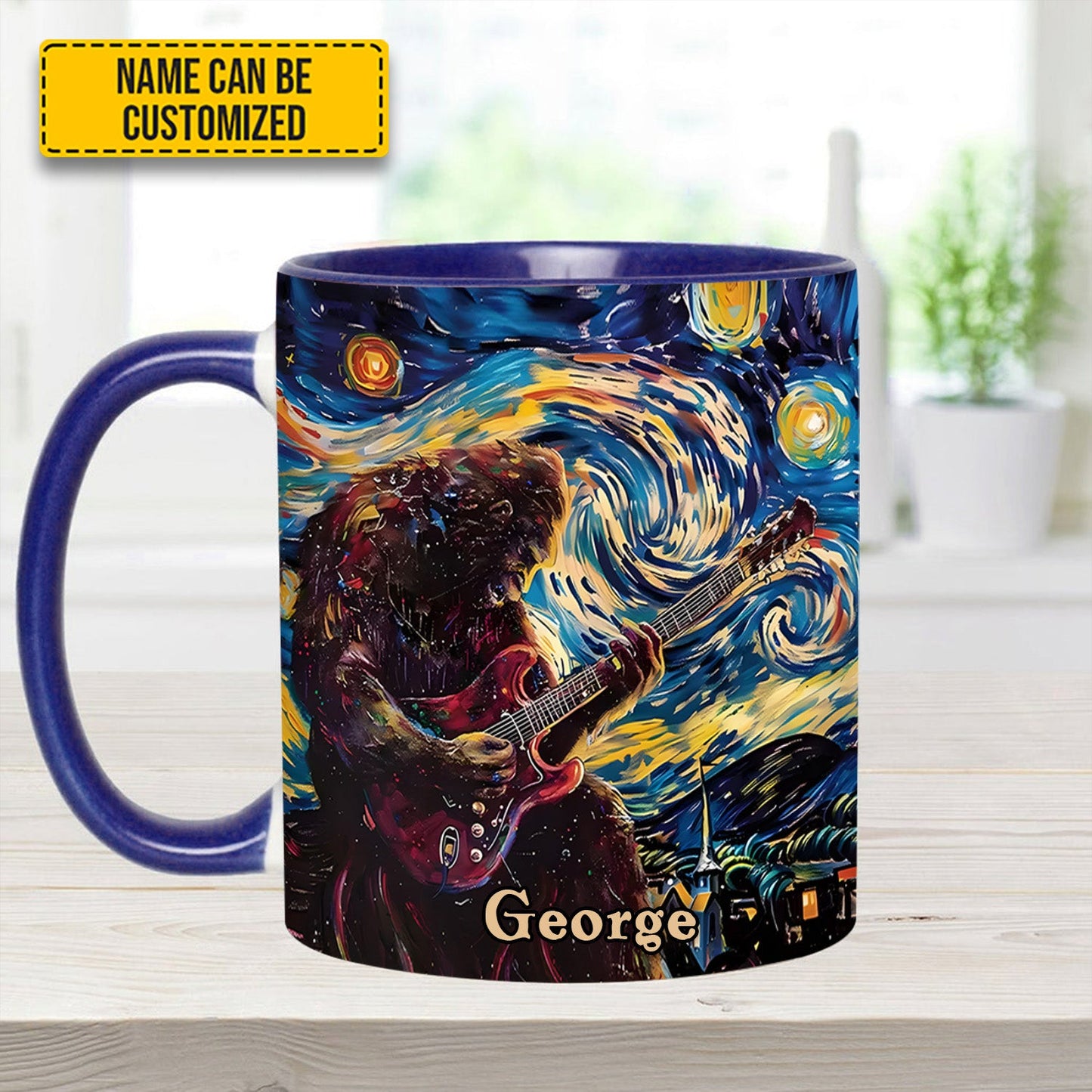 Bigfoot Sasquatch Print Forest Toile Funny Accent Mug