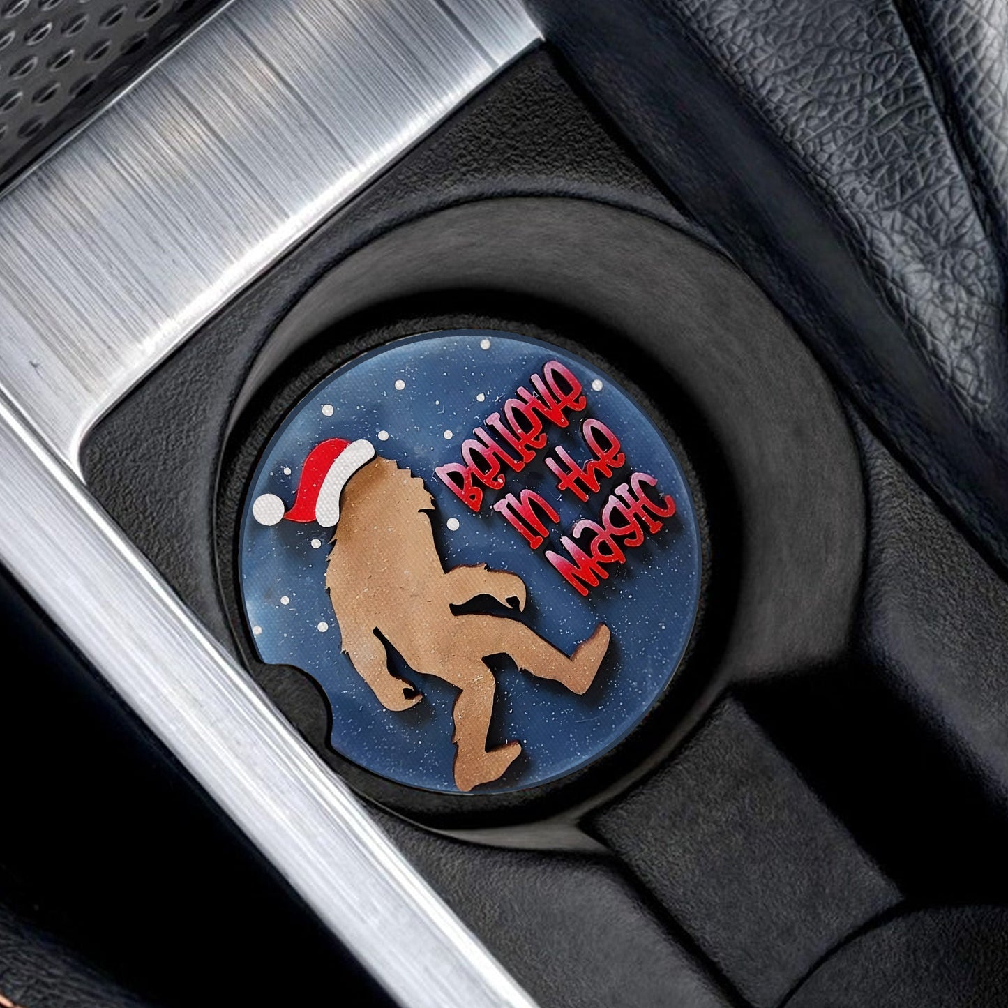 Sasquatch Believe In The Magic Car Coaster