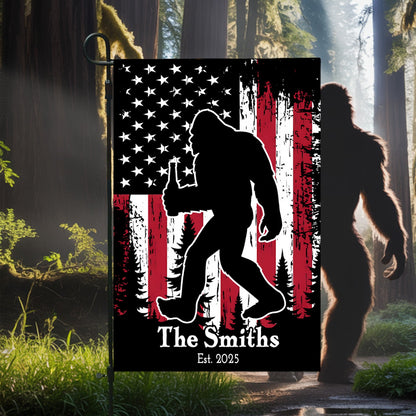 Personalized American Bigfoot Garden Flag, House Flag
