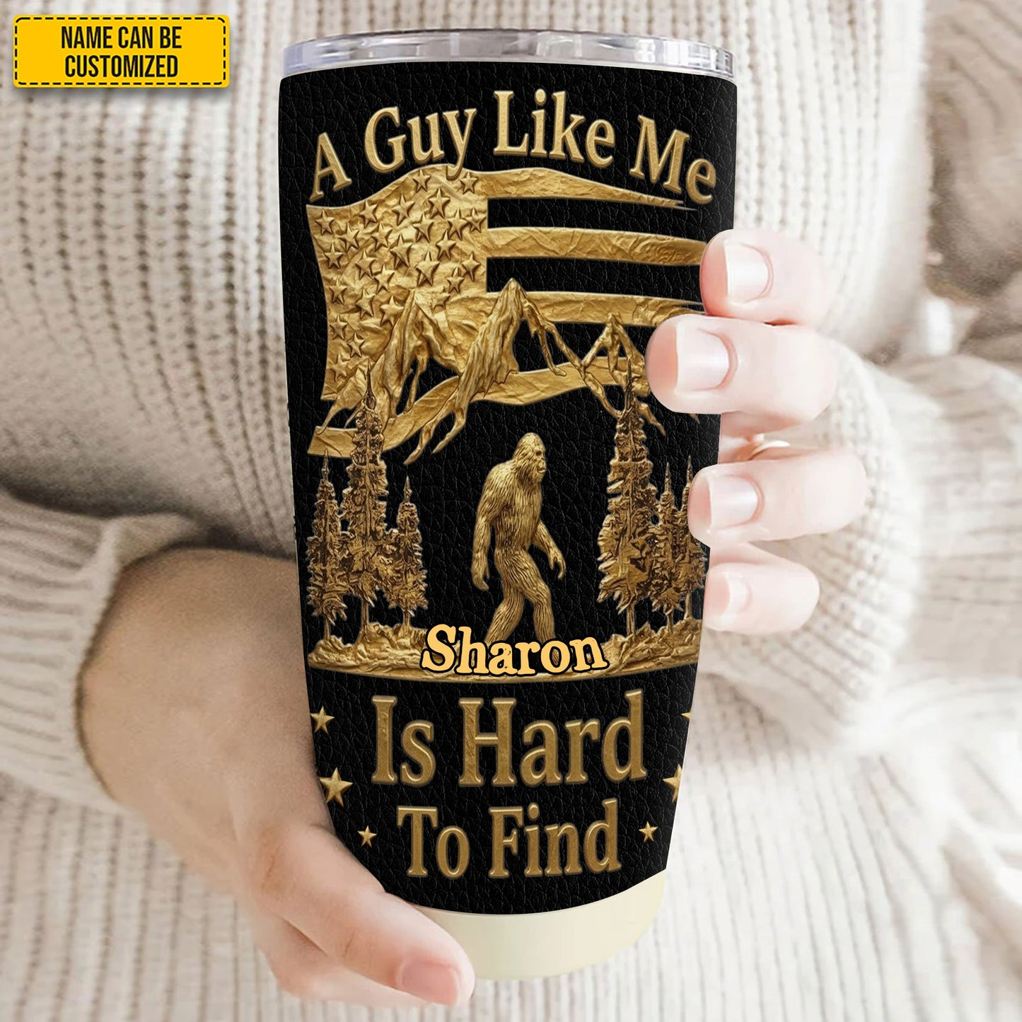 Personalized Bigfoot Tumbler – Funny Gift for Him, Husband, Dad, Bigfoot Lovers