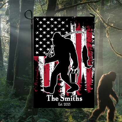 Personalized American Bigfoot Garden Flag, House Flag