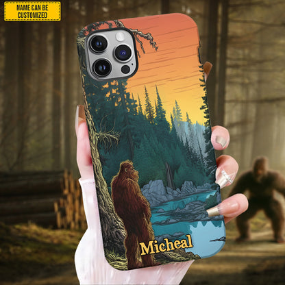 Bigfoot In Trees - Personalized Bigfoot Phone Case