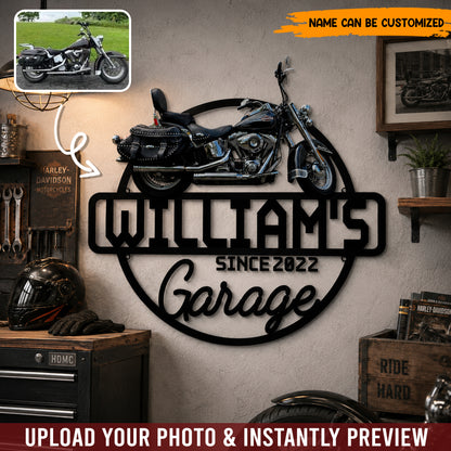 My Motorcycle Garage – Personalized Custom Photo Metal Sign