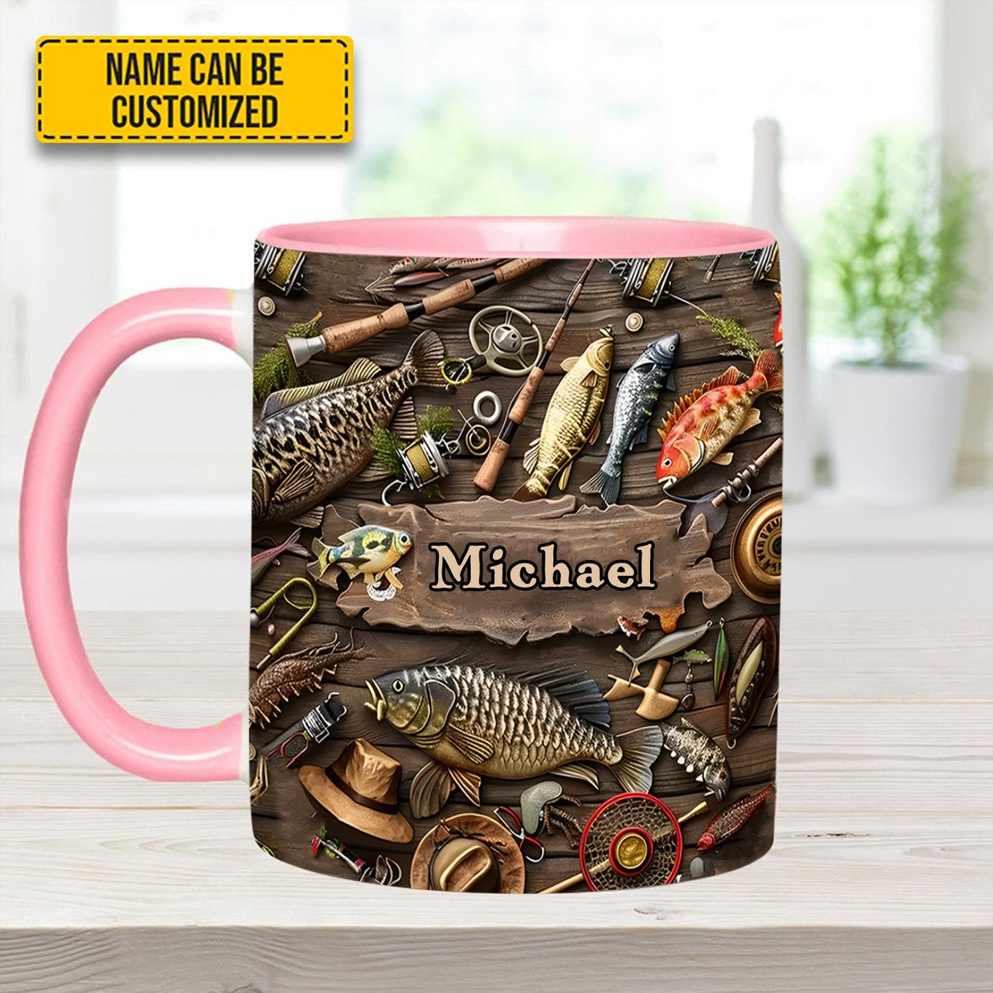 Fishing Gear - Personalized Fishing, Outdoor, Adventure Accent Mug