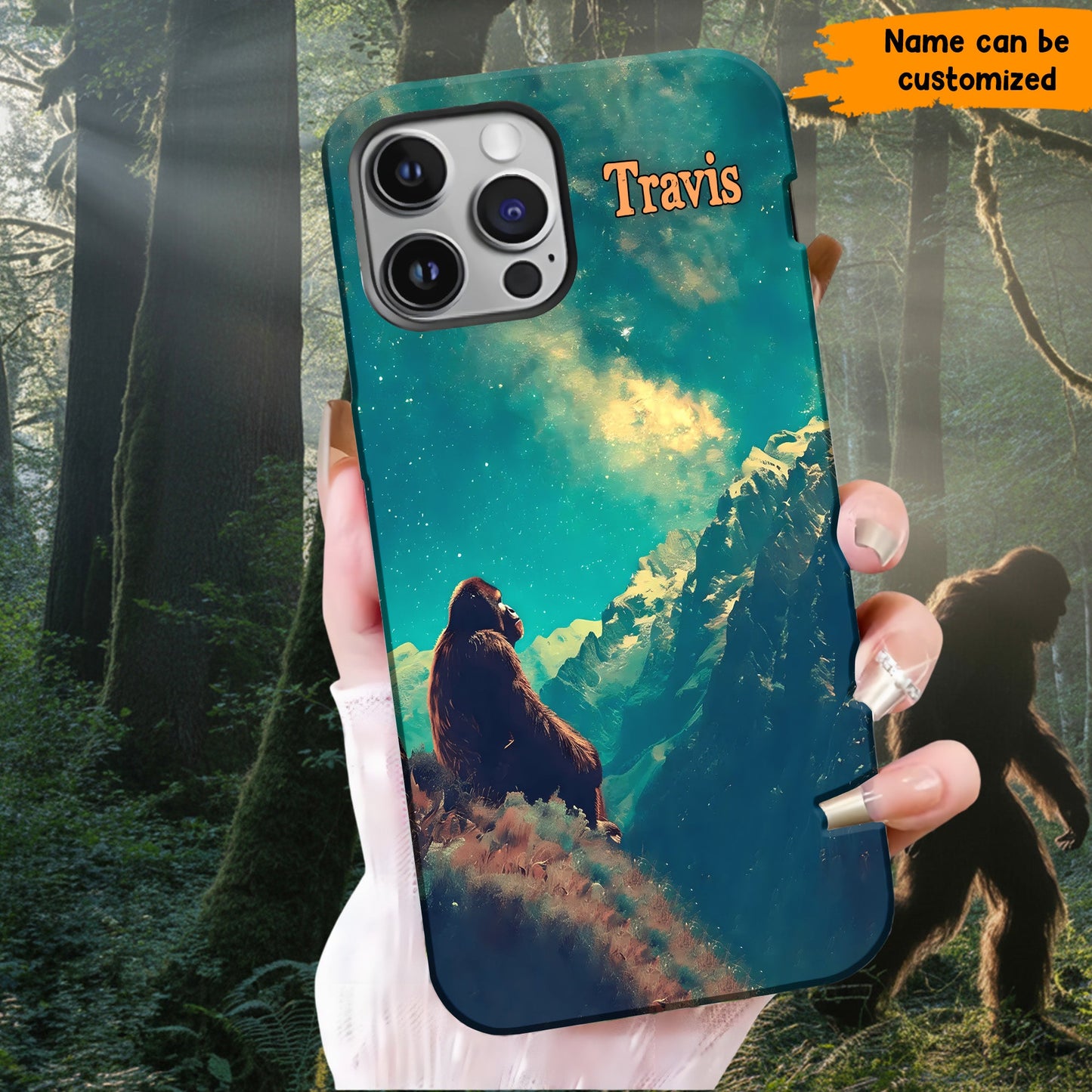 Bigfoot Under The Stars Personalized Phone Case