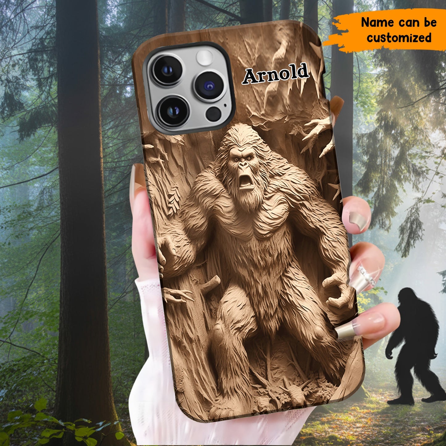 Bigfoot Legend in the Trees – Personalized Bigfoot Phone Case