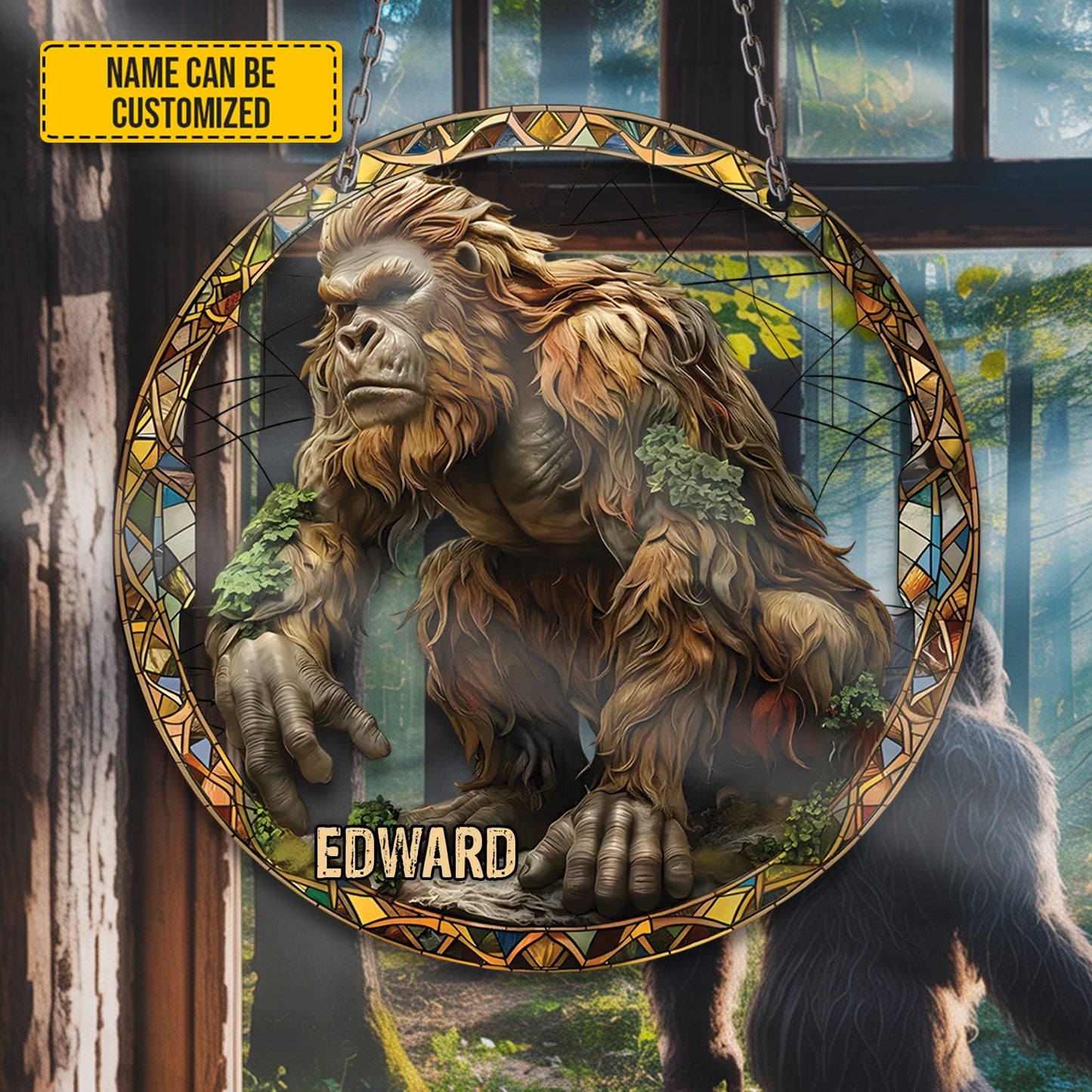 The Watcher – Personalized Bigfoot Acrylic Window