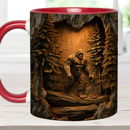 Personalized Sasquatch In The Woods Mug – Custom Name Wilderness Accent Mug