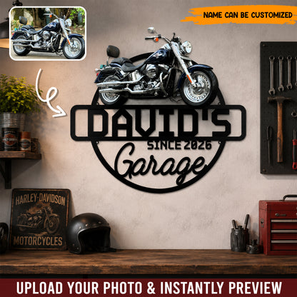 My Motorcycle Garage – Personalized Custom Photo Metal Sign