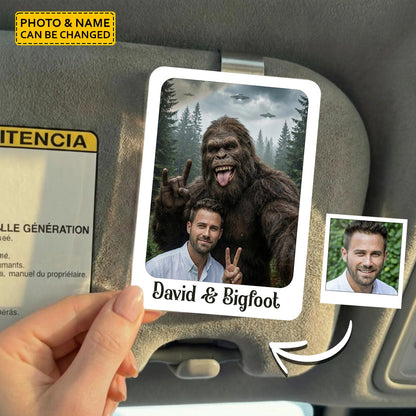 Personalized Bigfoot Photo Car Visor Clip – Funny Gift for Bigfoot Lovers