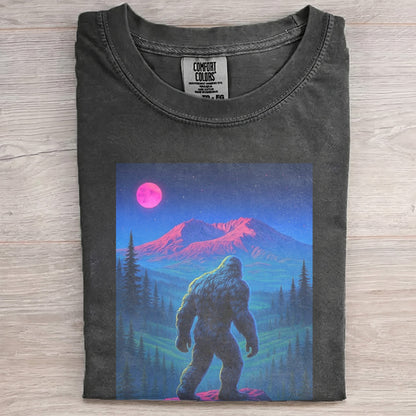 Midnight Wanderer – Retro Neon Bigfoot Shirt