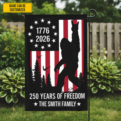 Personalized Bigfoot American Freedom Garden Flag