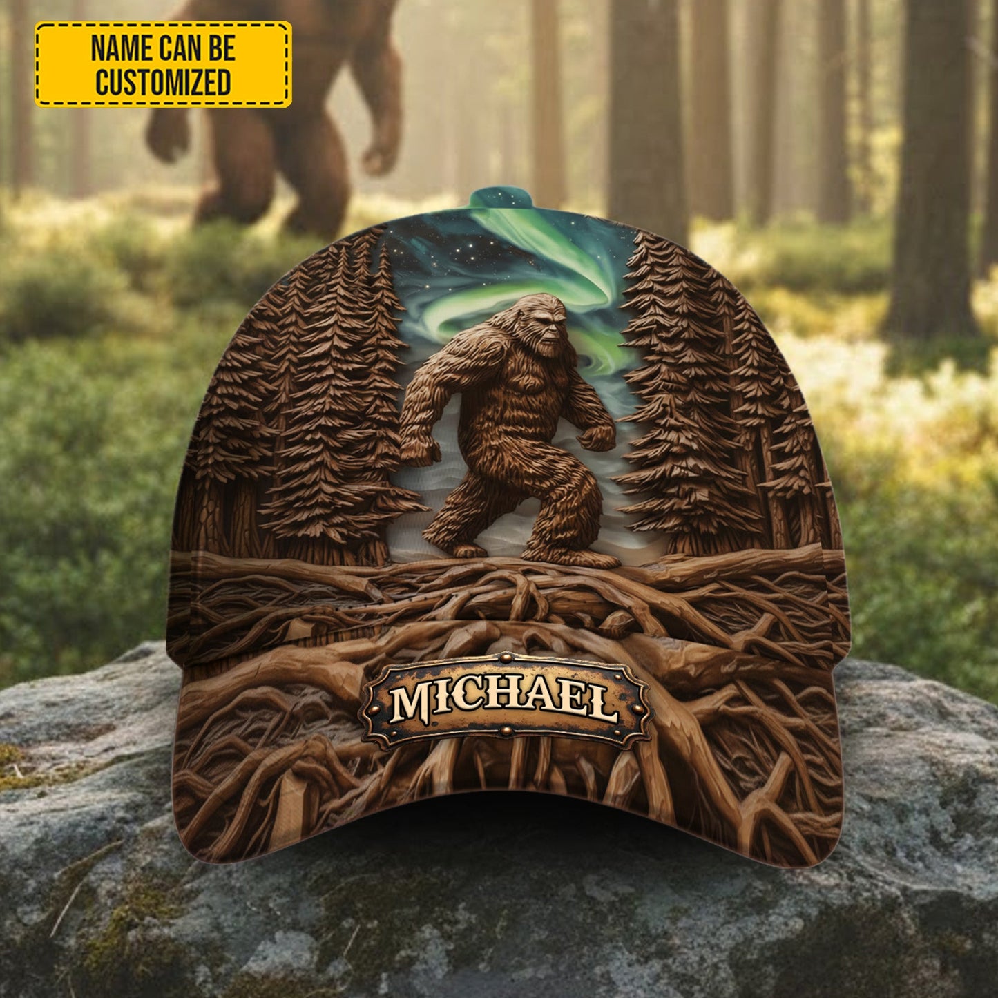 Bigfoot In Forest - Personalized Classic Cap