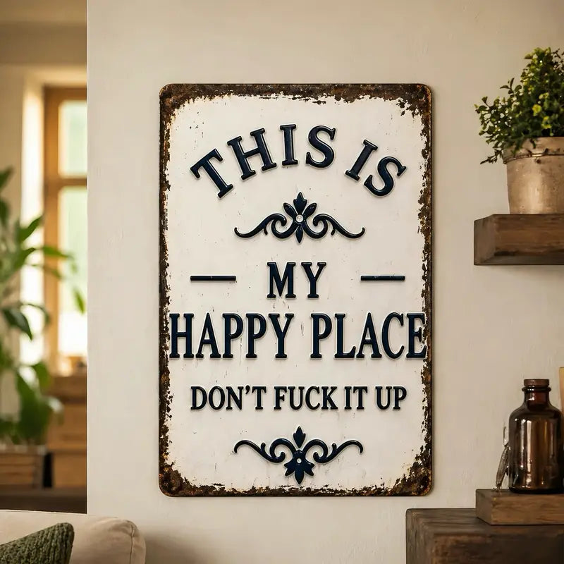 This Is My Happy Place Don't Fk It Up Vintage Metal Sign