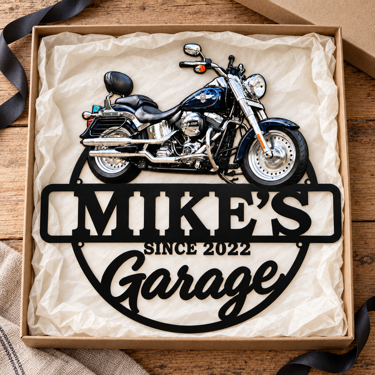 My Pride & Joy – Personalized Motorcycle Photo, Name & Year Garage Metal Sign