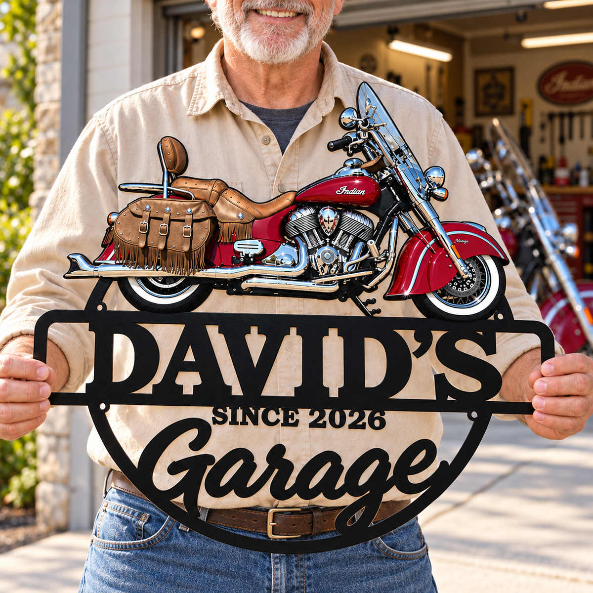 My Pride & Joy – Personalized Motorcycle Photo, Name & Year Garage Metal Sign