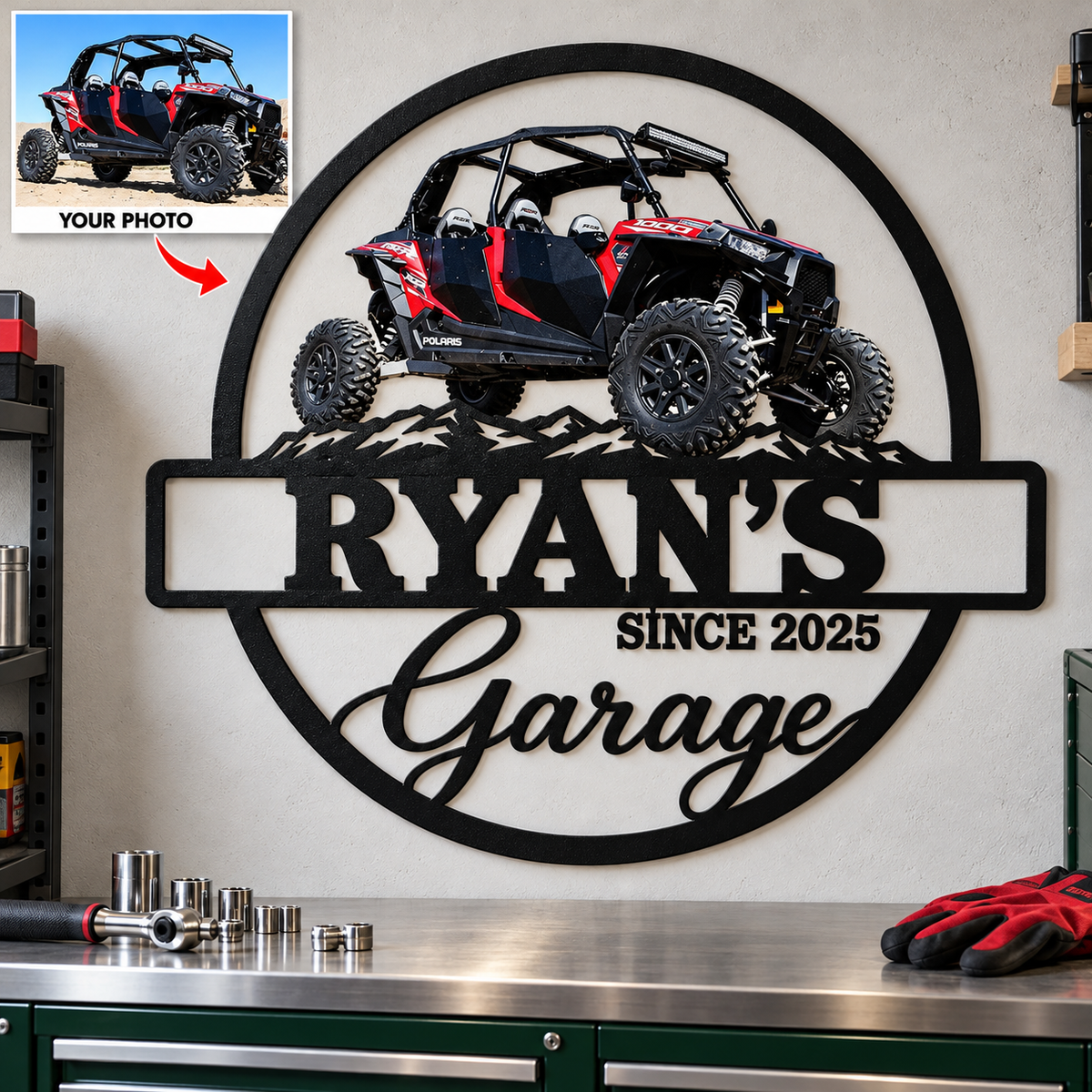 Off-Road Pride & Memories – Personalized Off-Road Vehicle Photo, Name & Year Garage Metal Sign
