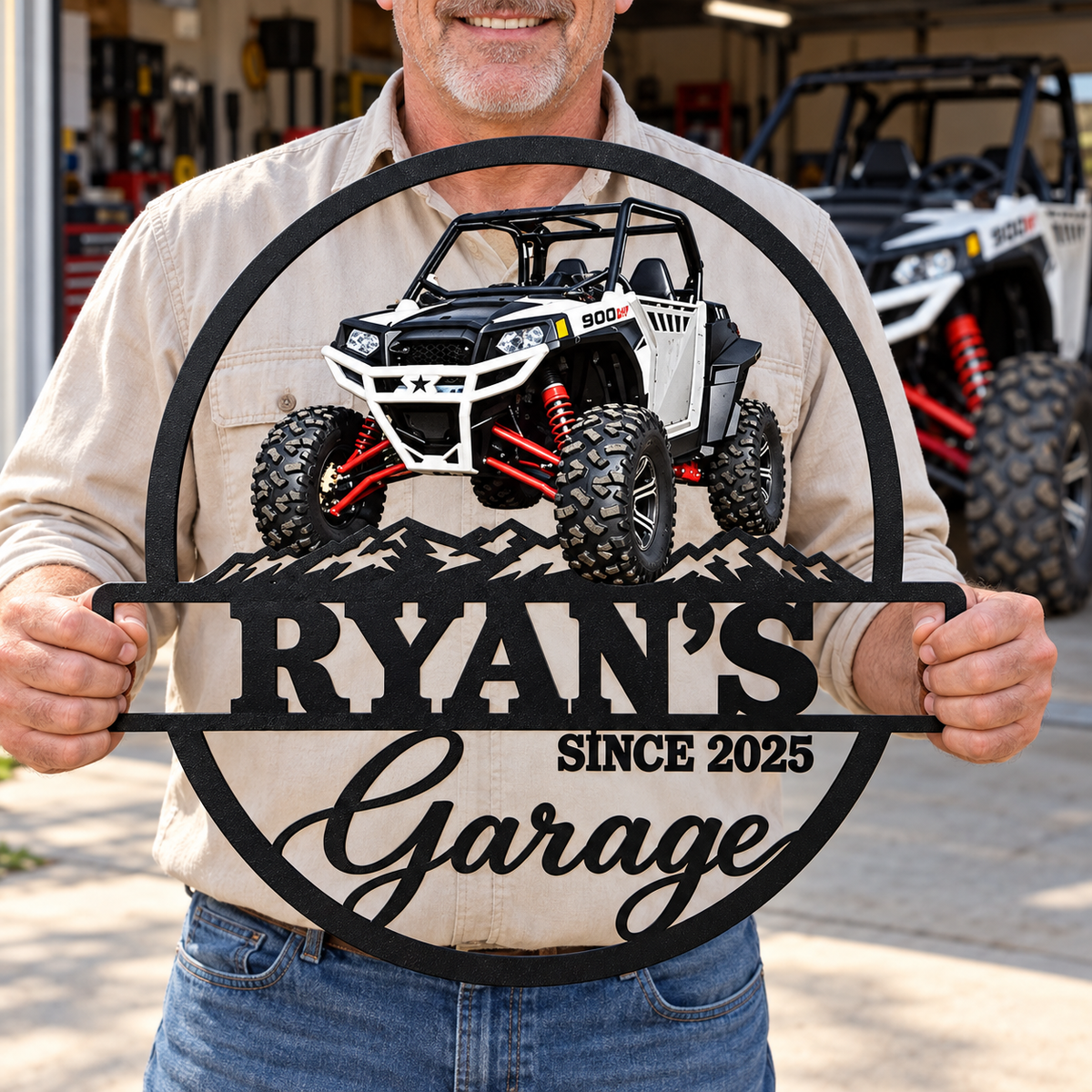 Off-Road Pride & Memories – Personalized Off-Road Vehicle Photo, Name & Year Garage Metal Sign