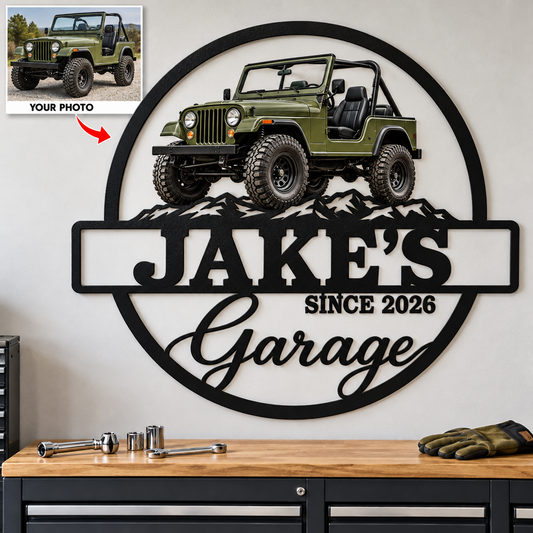 Off-Road Pride & Memories – Personalized Off-Road Vehicle Photo, Name & Year Garage Metal Sign