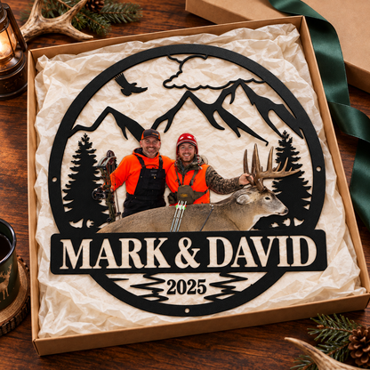Proud Hunting Memories – Personalized Hunting Photo & Name Metal Sign