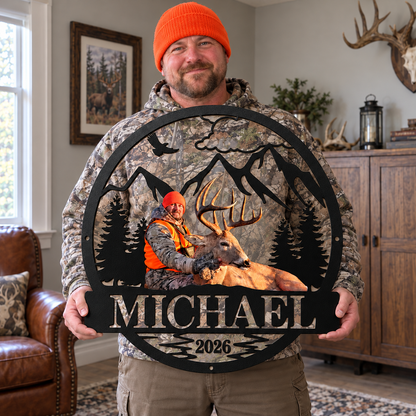 Proud Hunting Memories – Personalized Hunting Photo & Name Metal Sign