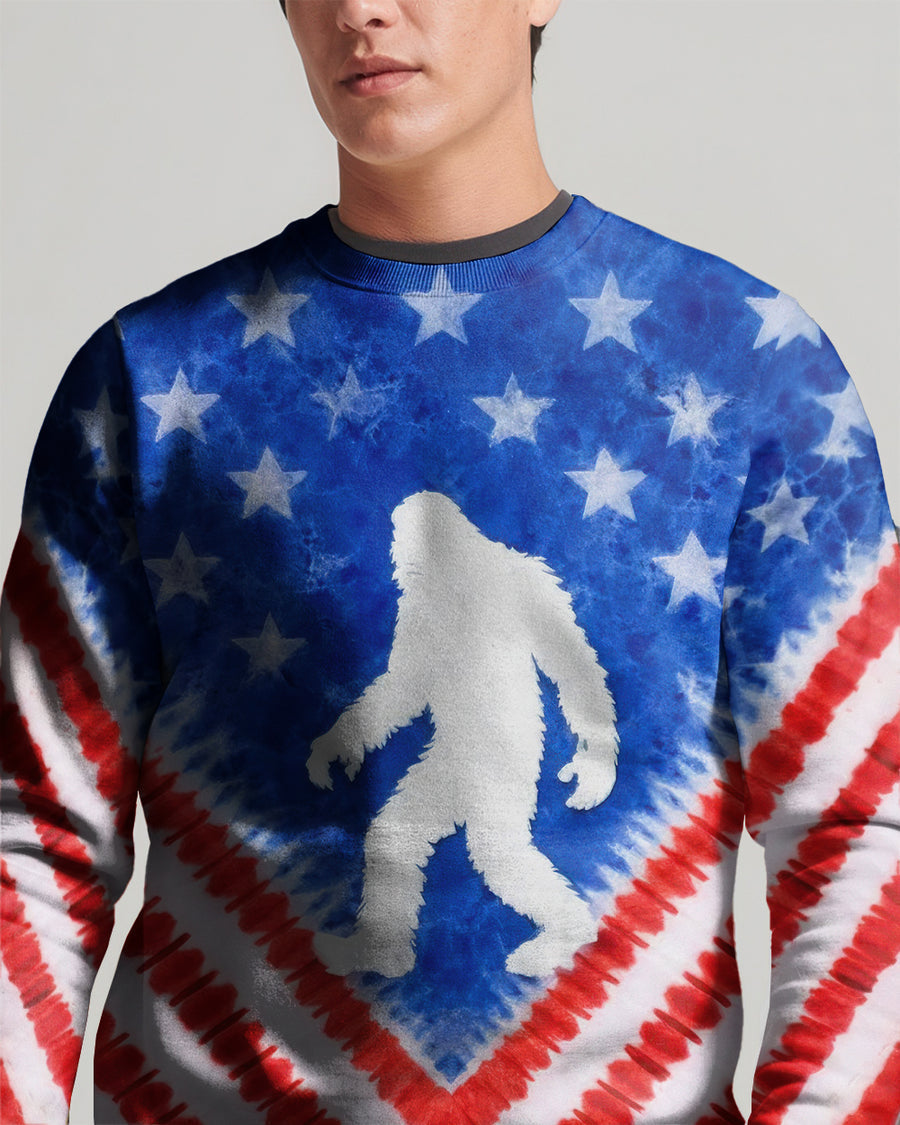 BIGFOOT FLAG RED WHITE & BLUE SWIRL ALL OVER PRINT SHIRT