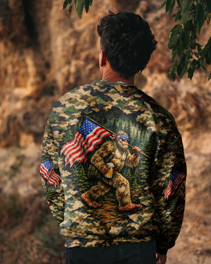 BIGFOOT WITH FLAG CAMOUFLAGE ALL OVER PRINT SHIRT