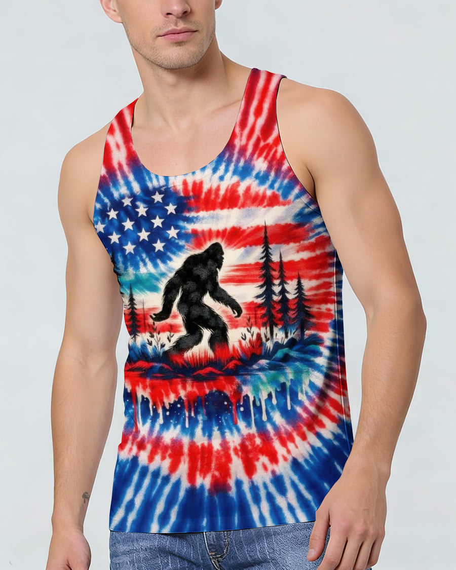 BIGFOOT FLAG RED WHITE & BLUE SWIRL ALL OVER PRINT SHIRT