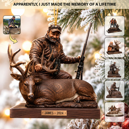 Trophy Moments – Personalized Hunting Photo Acrylic Christmas Ornament