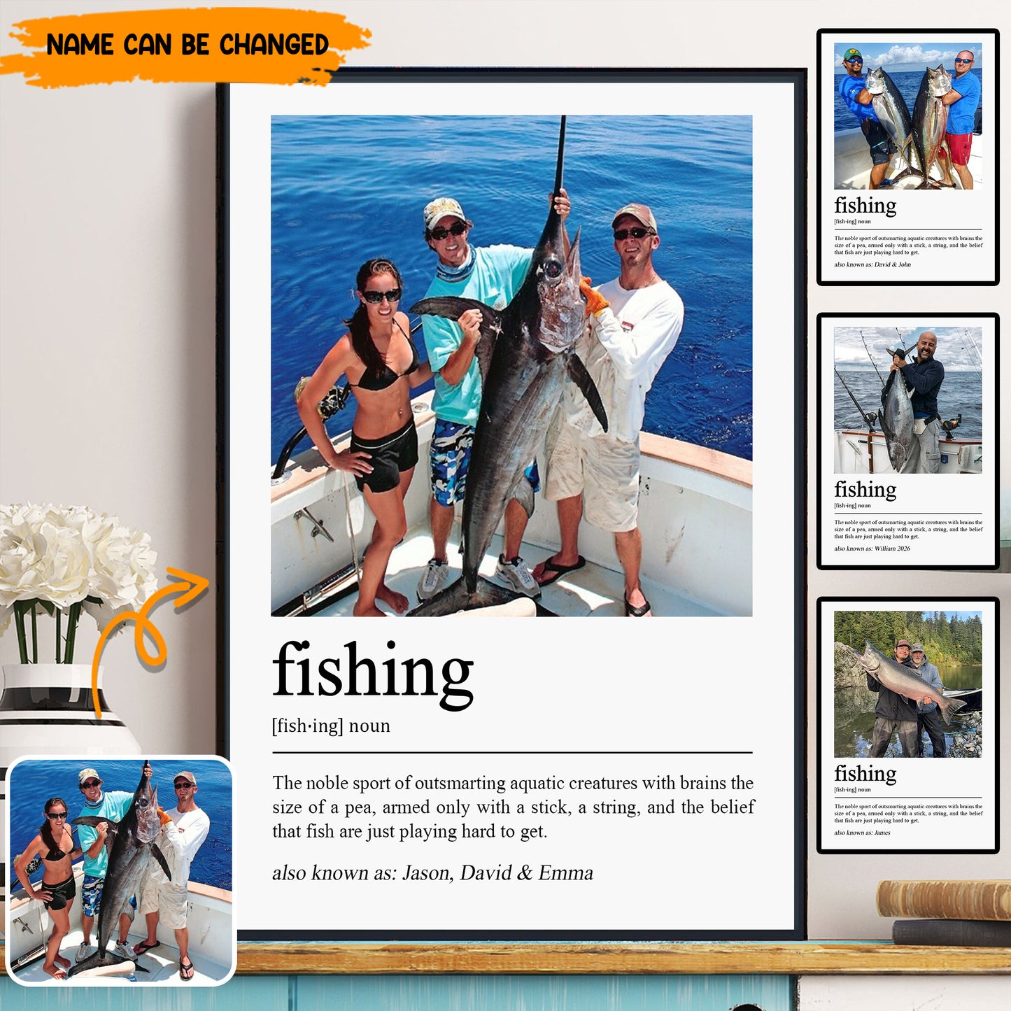 Personalized Fishing Definition Photo Poster & Canvas