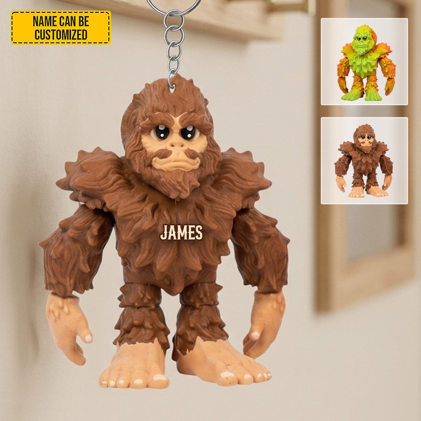Personalized Cute Sasquatch Keychain