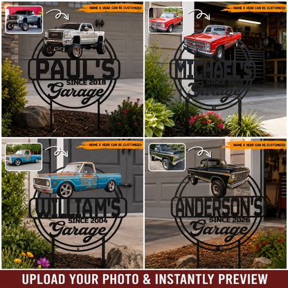 Personalized Custom Photo Classic Car Garden Stake Collection