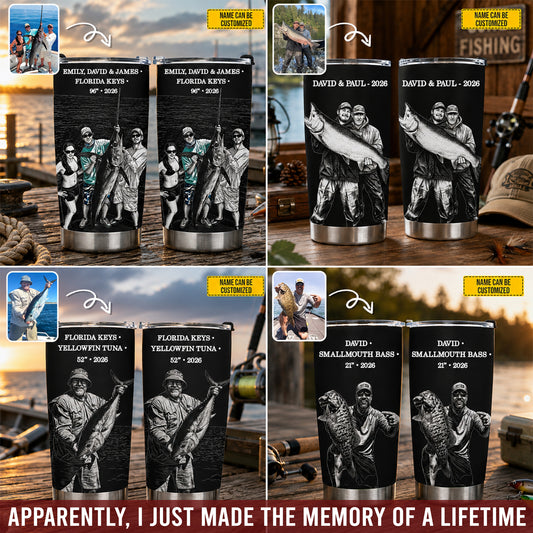 Catch Of A Lifetime – Personalized Fishing Photo Sketch Tumbler