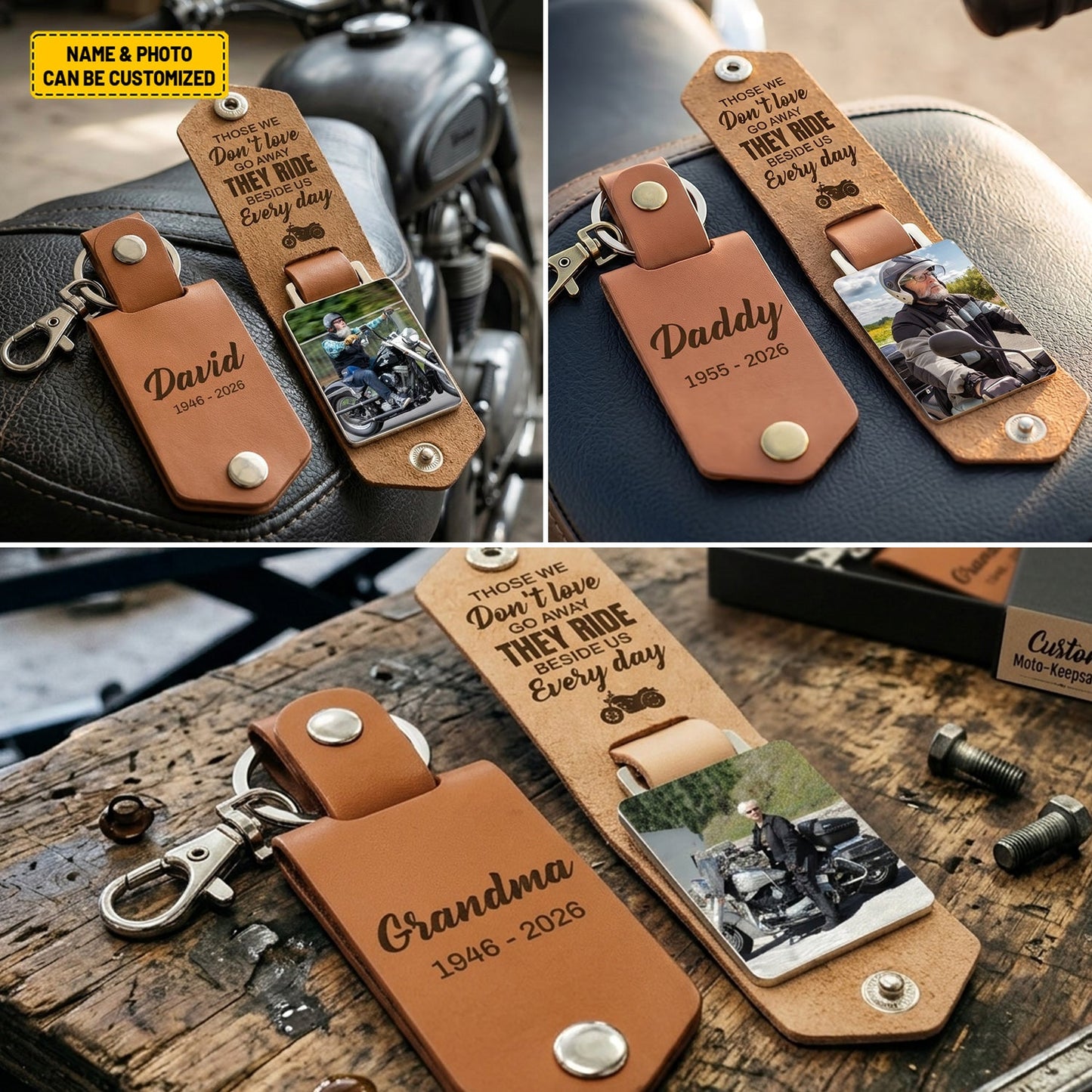 Personalized Biker Remembrance Keychain | "They Ride Beside Us" Gift