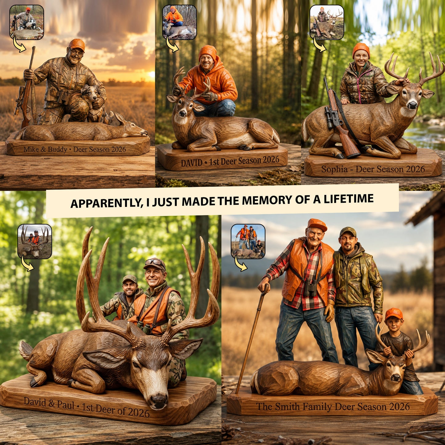 Preserve Your Best Hunting Memories Forever In Wood – Personalized Wooden Block