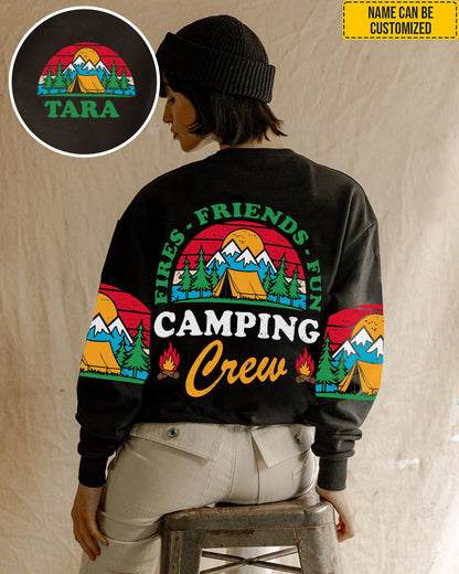 Fires, Friends, Fun Camping Crew – Personalized Camping All Over Print Shirt
