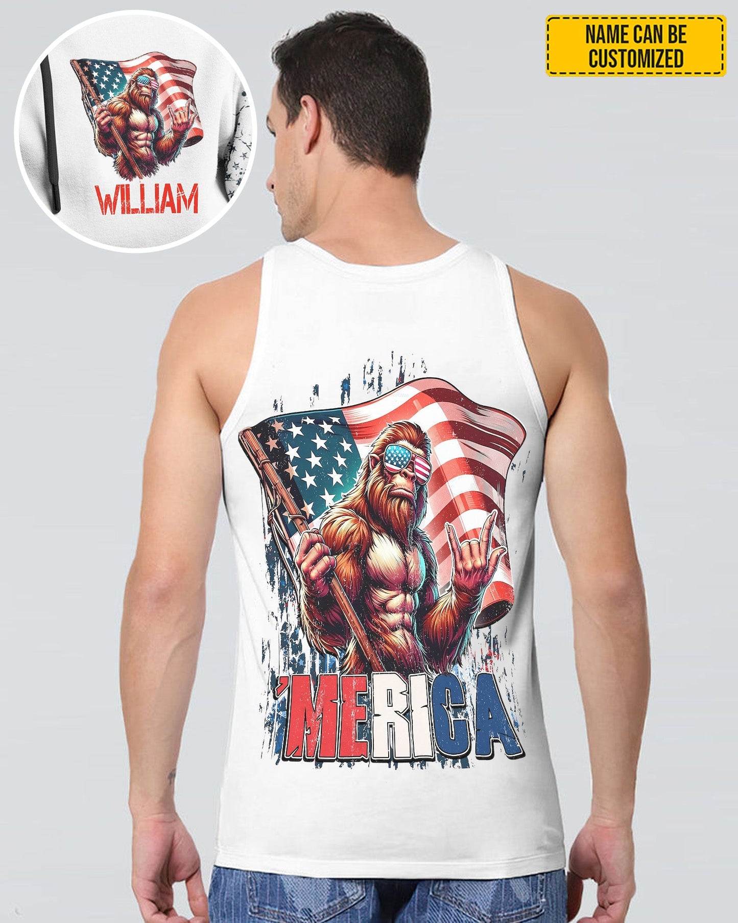 AMerica Flag – Personalized Bigfoot All Over Print Shirt