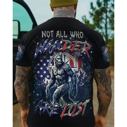 NOT ALL WHO WANDER ARE LOST BIGFOOT ALL OVER PRINT SHIRT