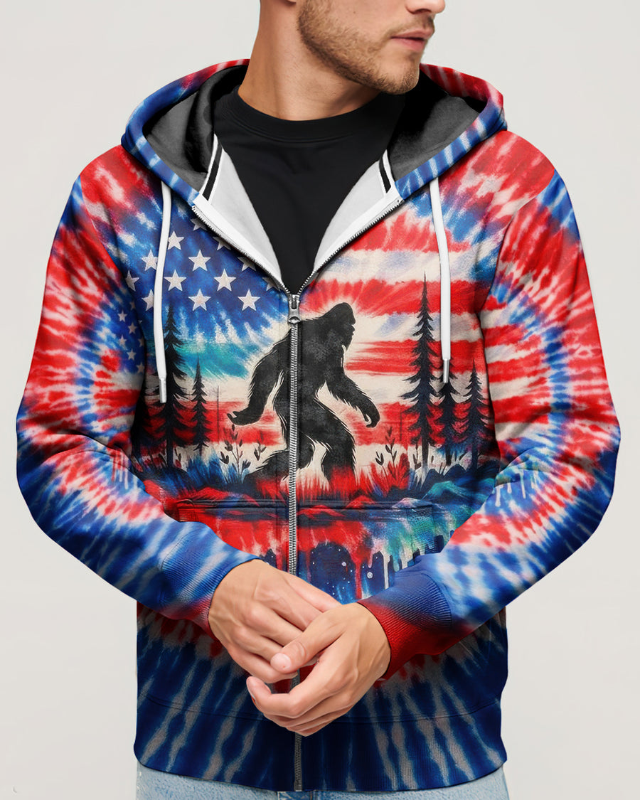 BIGFOOT FLAG RED WHITE & BLUE SWIRL ALL OVER PRINT SHIRT