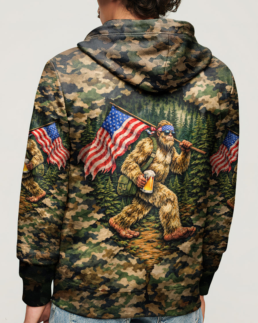 BIGFOOT WITH FLAG CAMOUFLAGE ALL OVER PRINT SHIRT