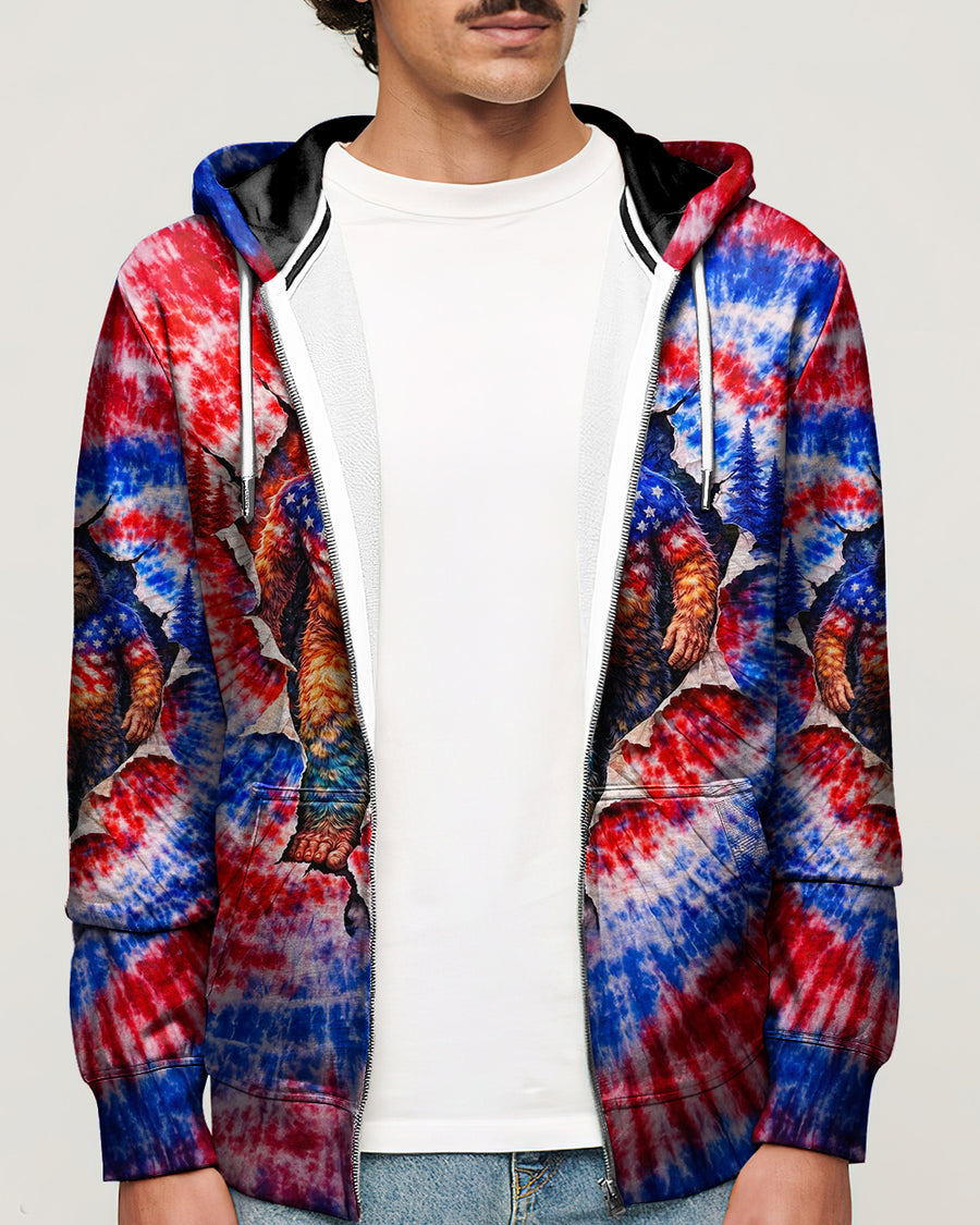 BIGFOOT RED WHITE AND BLUE SWIRL ALL OVER PRINT SHIRT