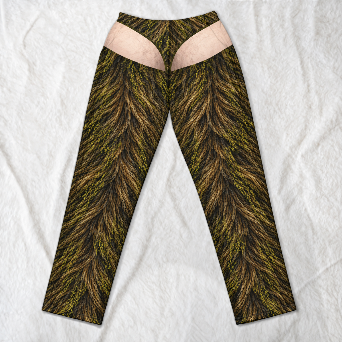 Funny Bigfoot Fur Print Pajama Pants for Men, Christmas Gift for Him – Novelty Lounge Pants