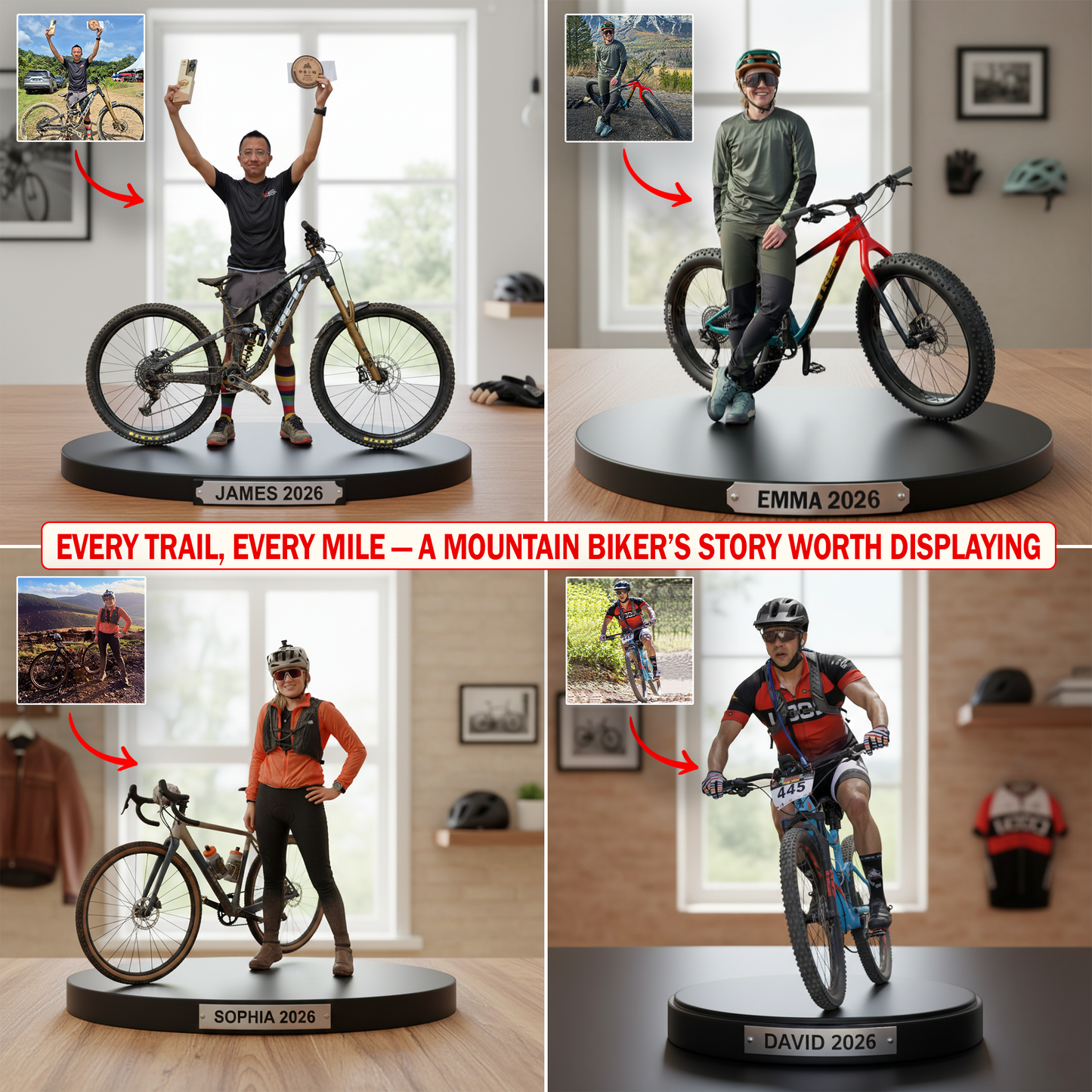 Miles on Display – Personalized Cycling Acrylic Plaque