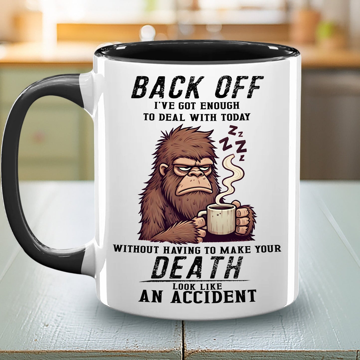 Personalized Bigfoot Legend In Trees Accent Mug